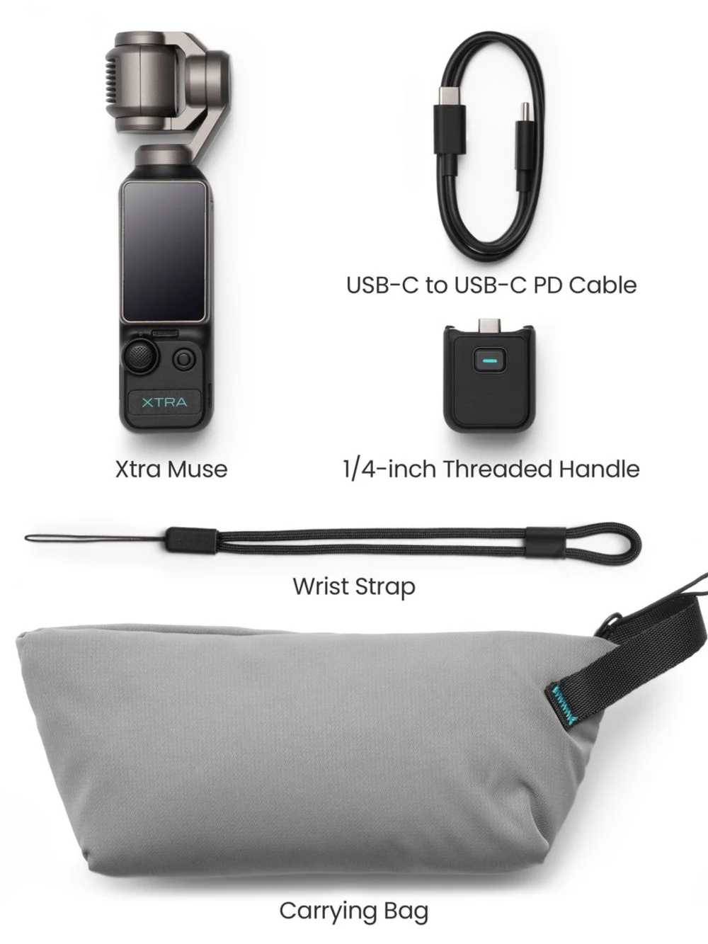 Xtra Muse Pocket Vlogging Camera 1''CMOS, 4K/120fps Videos , 3-Axis Gimbal